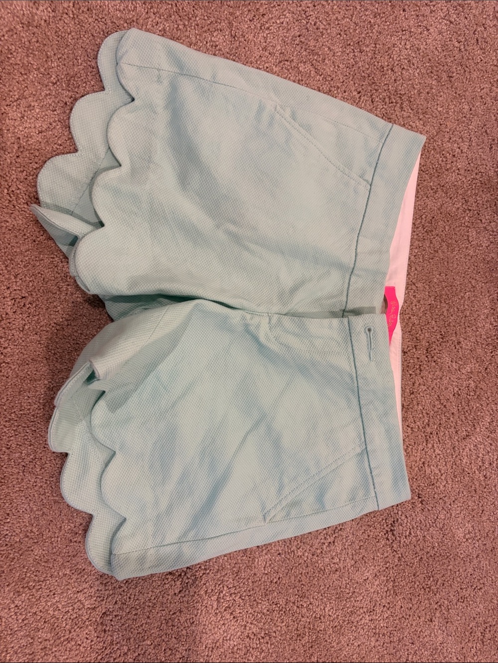 Lilly Pulitzer Scalloped Mini Skirt in Light Aqua